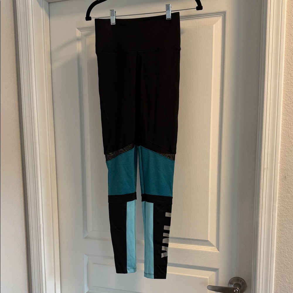 Women’s  Black and Blue Leggings by Pink